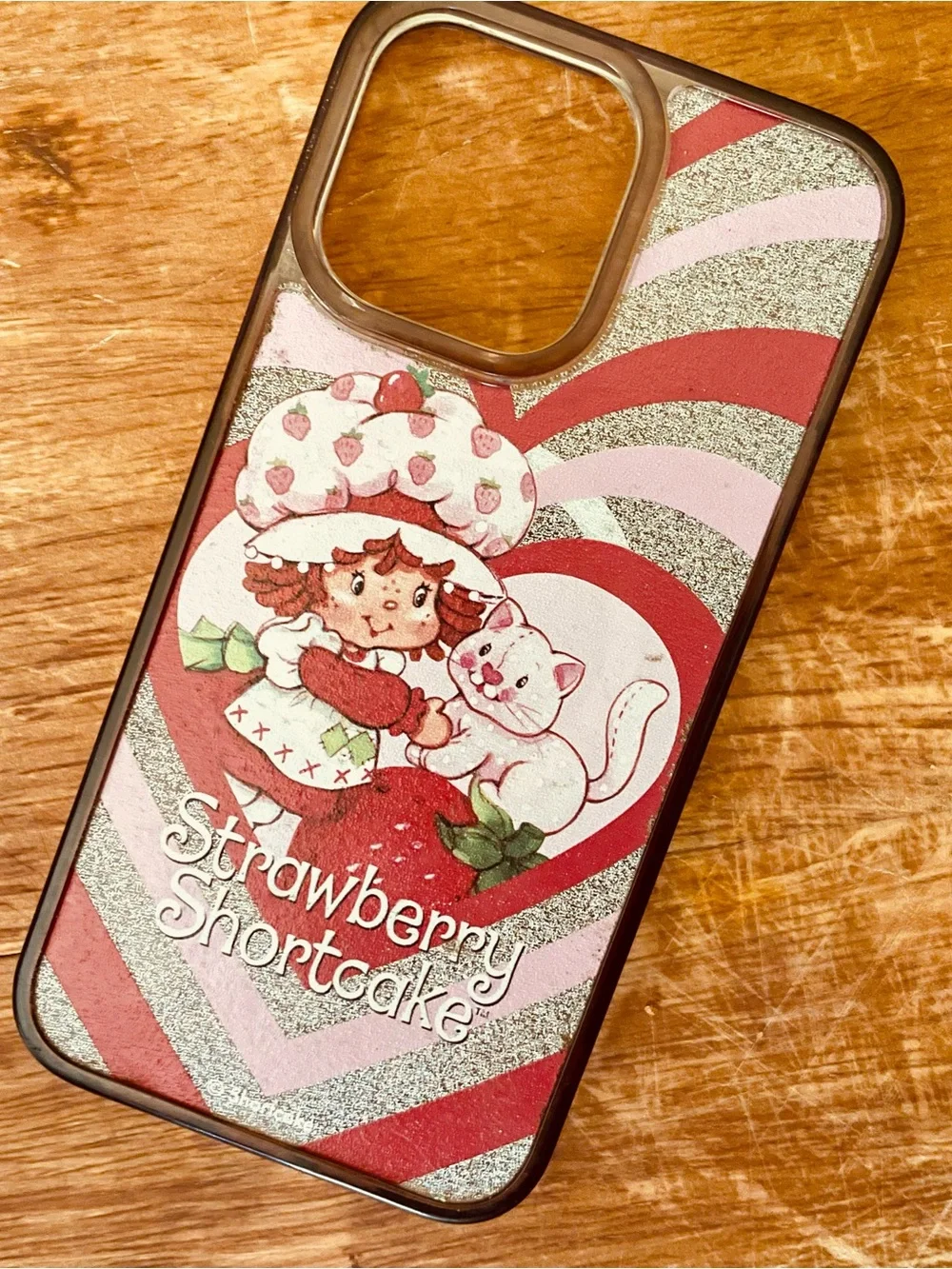Strawberry Shortcake Glitter Heart iPhone Case Retro Y2K IPhone 16 Pro Max
